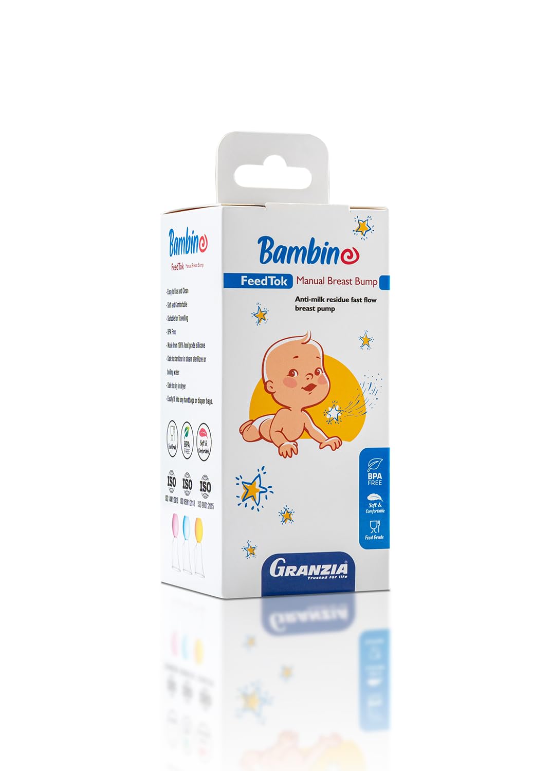 Granzia Bambino FeedTok Manual Classic Breast Pump Orange Color