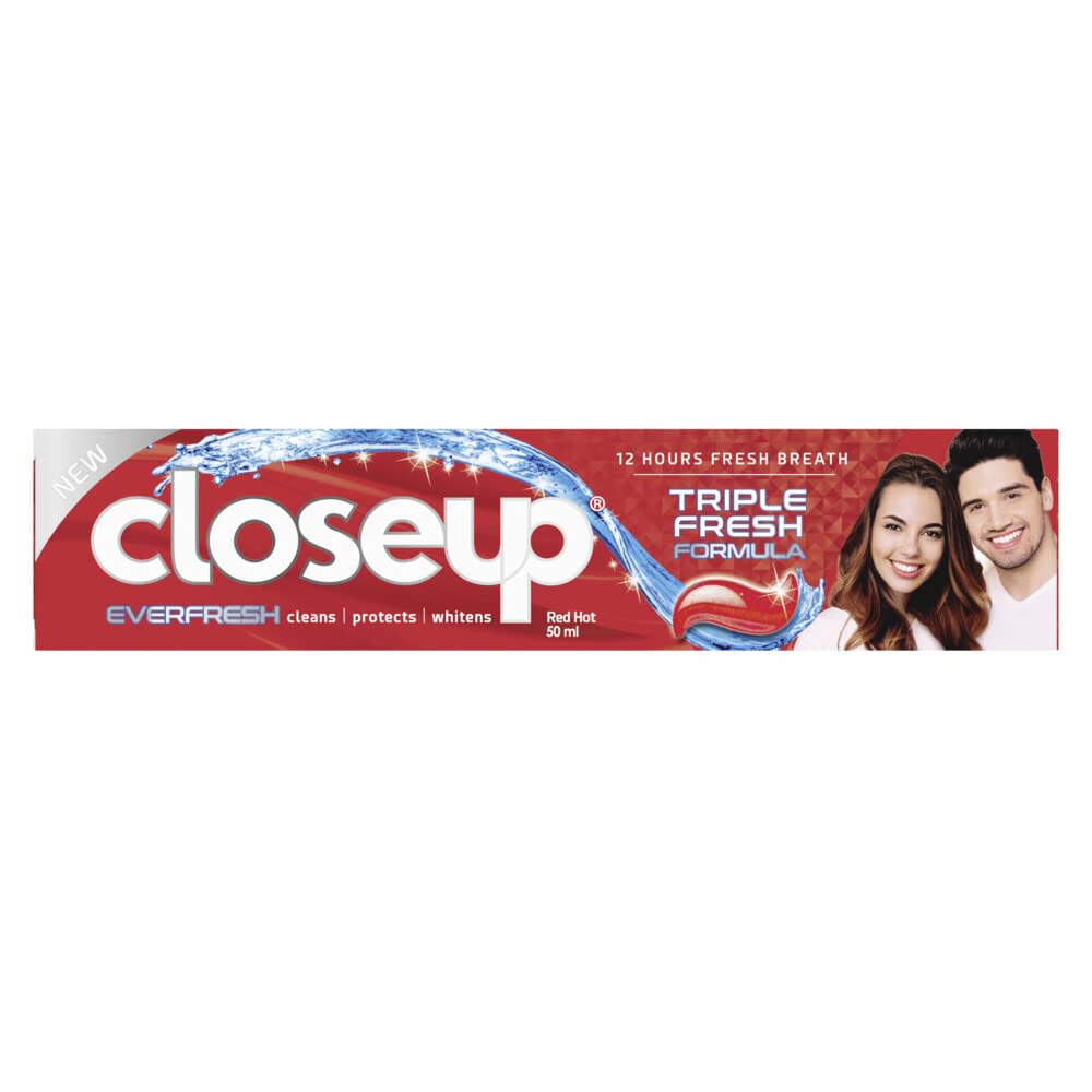 CLOSEUP Triple Fresh Formula Gel Toothpaste, Red Hot, 50ml