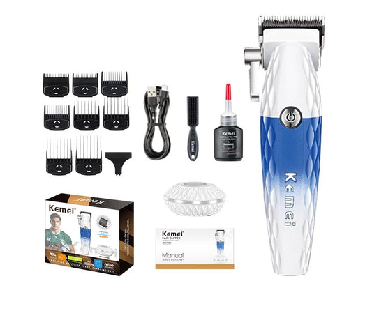 KEMEI New Kemei KM-1689 Professional Salon Shaver with Charging Base Illuminated Logo Kemei 8800RPM Ceramic Blades