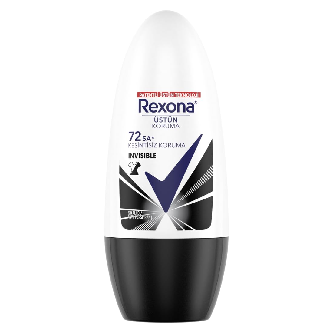 Rexona Women Advanced Protection 72H+ Clear Antiperspirant Roll On Invisible Dry Black & White 50ML