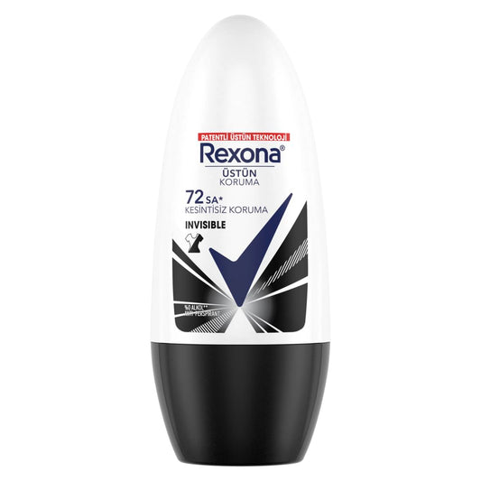 Rexona Women Advanced Protection 72H+ Clear Antiperspirant Roll On Invisible Dry Black & White 50ML