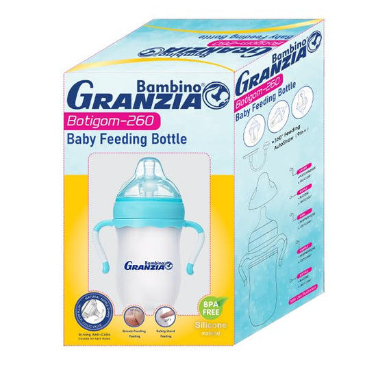 Granzia Bambino Botigom Feeding Bottle With Hand 260 ml & 360 Straw