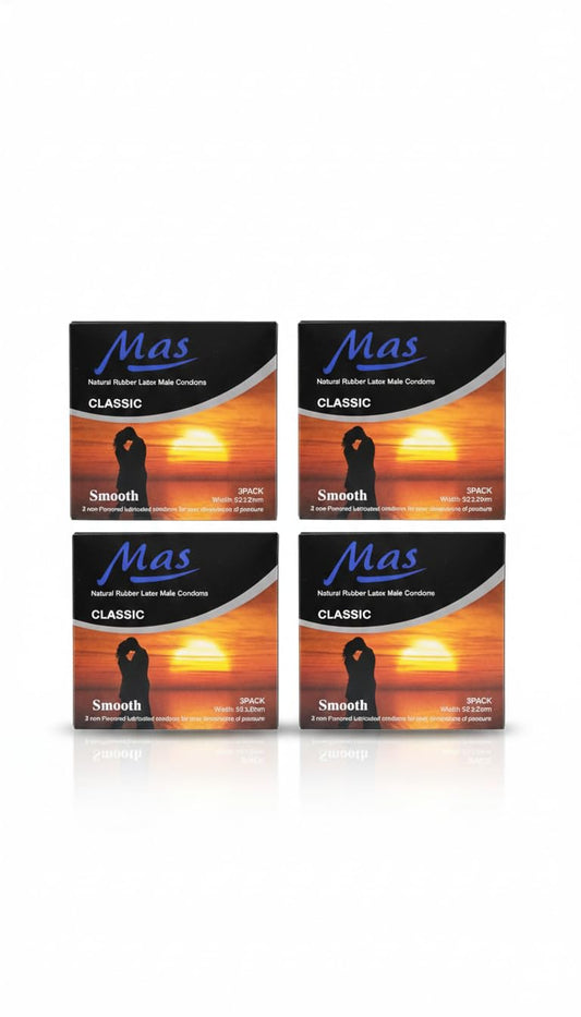 Simplex MAS Classic Sensitive Lubricated Condoms 4 Pack of 3 Condoms