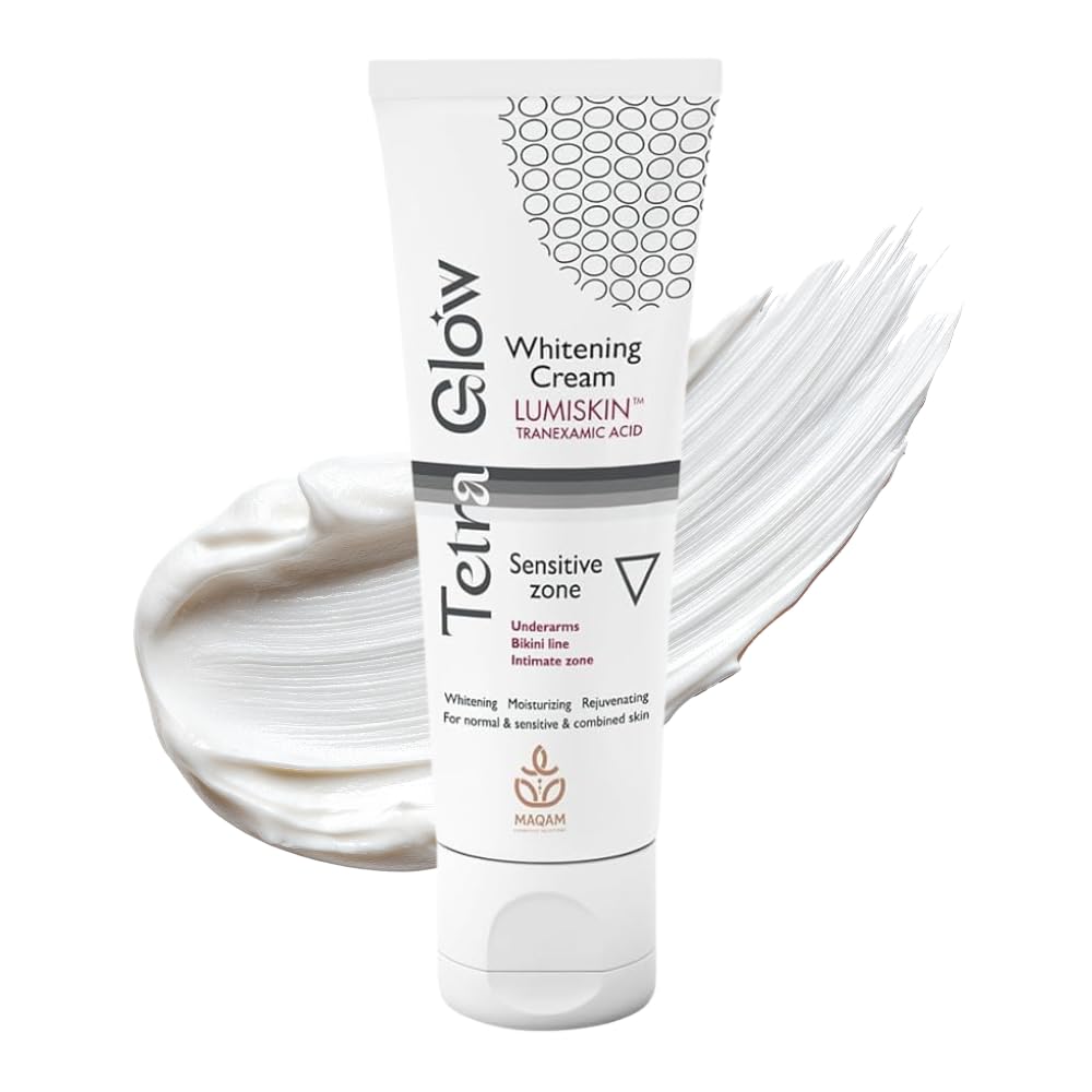 Tetra Glow Sensitive Zone Cream, with LumiskinTM and Tranexamic Acid,Transform your delicate skin areas, for Skin Brightening, 50 gm