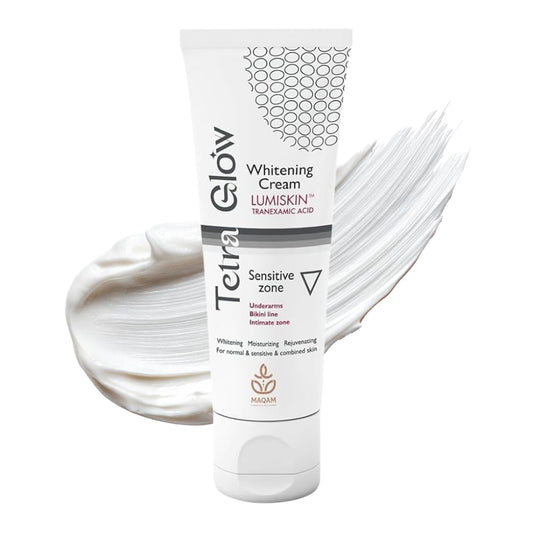 Tetra Glow Sensitive Zone Cream, with LumiskinTM and Tranexamic Acid,Transform your delicate skin areas, for Skin Brightening, 50 gm