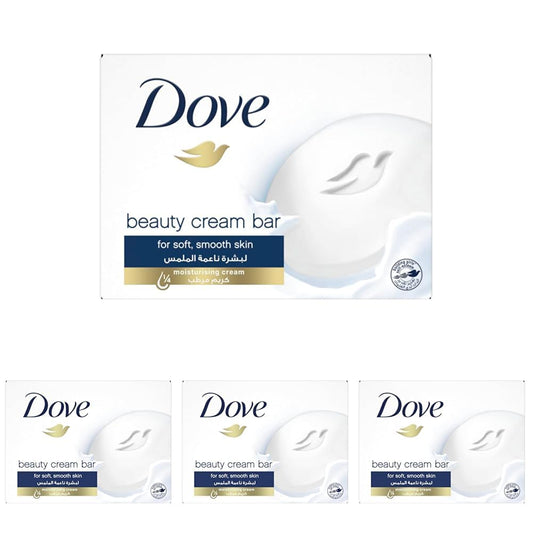 Dove Beauty Cream Bar Soap White Made with 1⁄4 moisturizing cream 90G (Pack of 4)