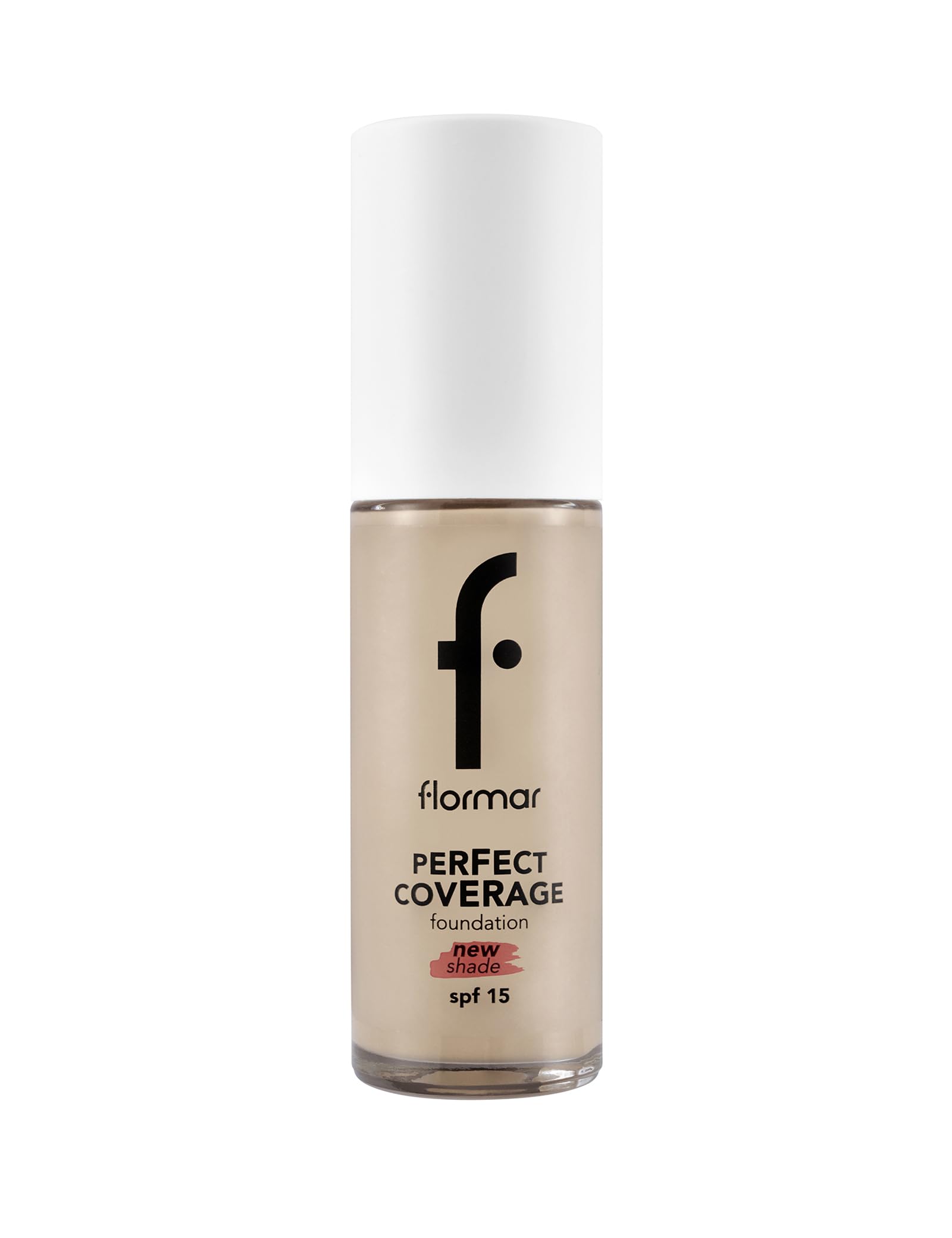 Flormar Perfect Coverage Foundation – 130 Light Beige – Soft Rich Texture, Smooth-Looking Skin, Up to 12H Fresh Wear, SPF 15