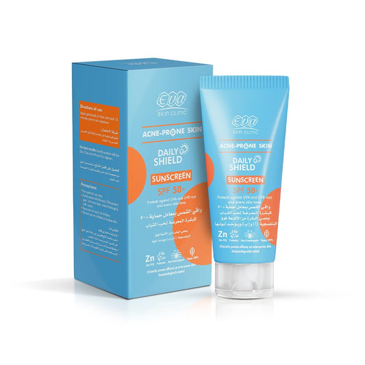 Eva Skin Clinic Acne-Prone Sunscreen SPF 50+ for Even Skin Tone, High UVA & UVB Protection, Lightweight, Non-Greasy, Non-Comedogenic, Breakout-Free, Suitable for Oily Skin, 40 ML