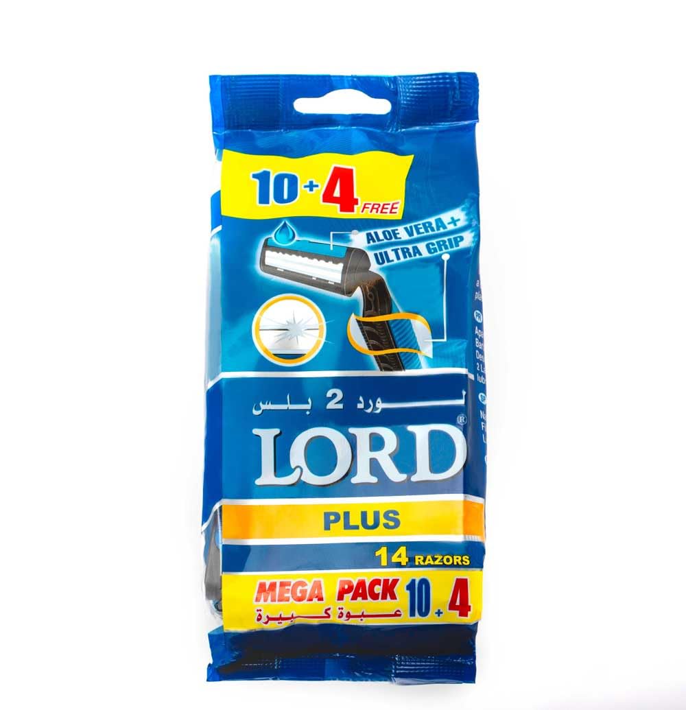Lord Disposable Razor Twin Blades With Lubricating Strip 10+4 Razors