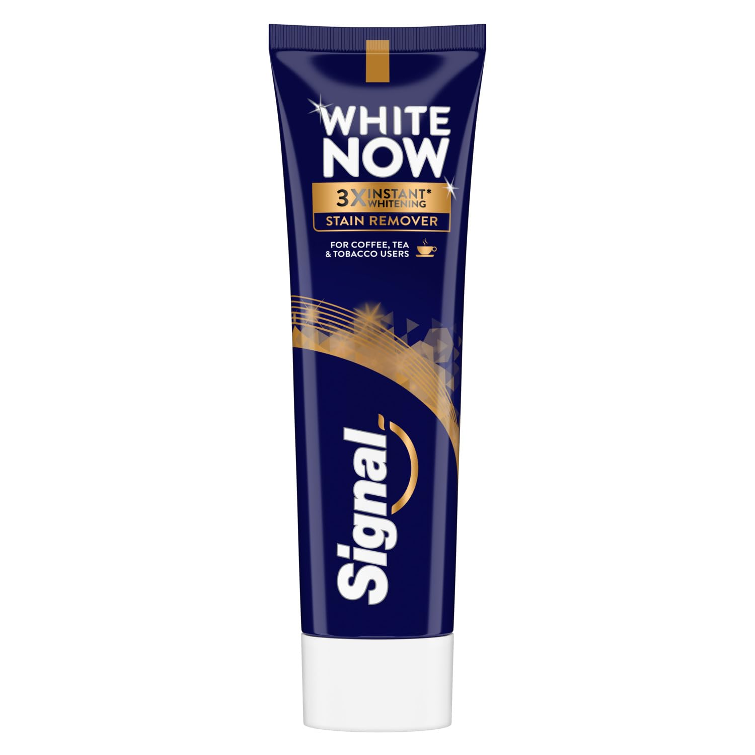 Signal White Now toothpaste, Stain Remover, 3X instant whitening & coffee & tea stains,75ml