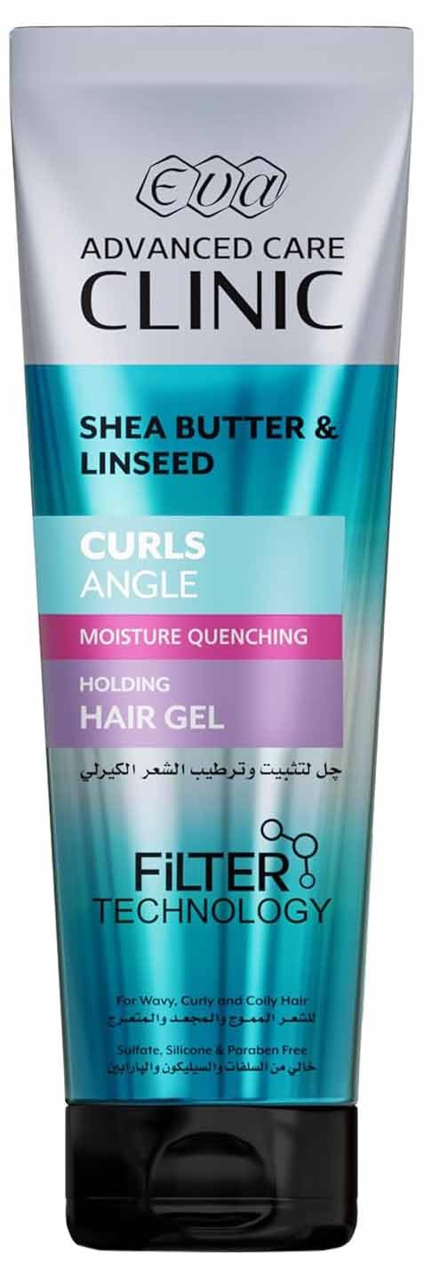 Eva Advanced Care Clinic Curls Angle Moisture Quenching Holding Hair Gel For Wavy, Curly And Coily Hair 230 Ml