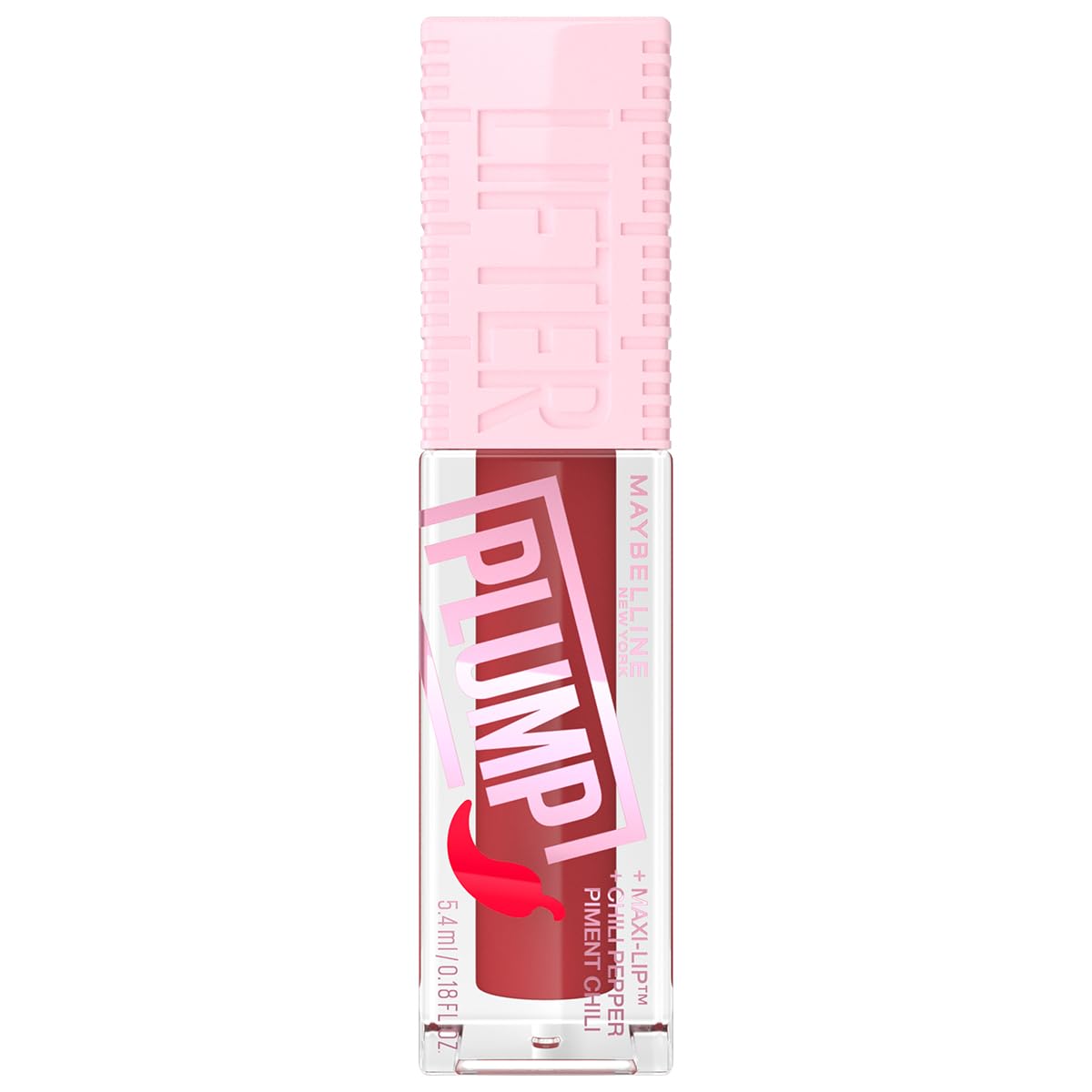 MAYBELLINE New York LIFTER PLUMP PLUMPING LIP GLOSS WITH CHILI PEPPER, INTENSE HYDRATION & LASTING PLUMP, 006 HOT CHILI