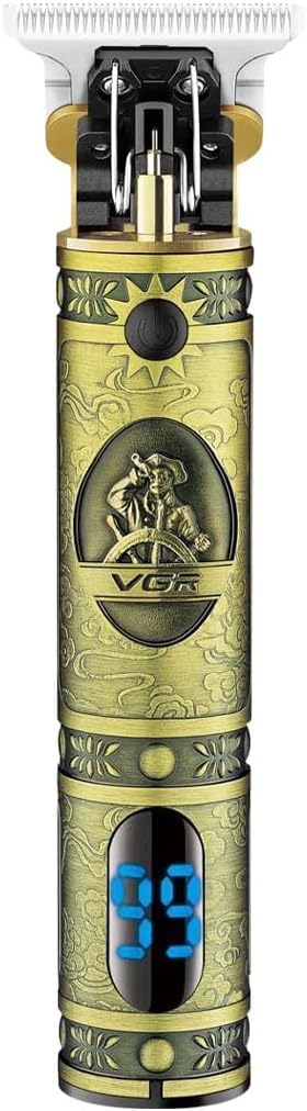 VGR showkah® VGR V-228 Digital Display 1500mAh Rechargeable Bald Head Hair Clipper Electric Hair Trimmer Cordless Shaver Trimmer For Men Hair Cutting Machine (Gold)