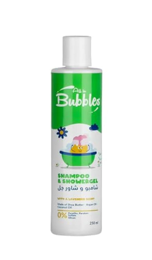 Bubbles Baby Shampoo And Shower Gel 250 ml 2 In 1 (0% Paraffin 0% Paraben 0% Silicone)