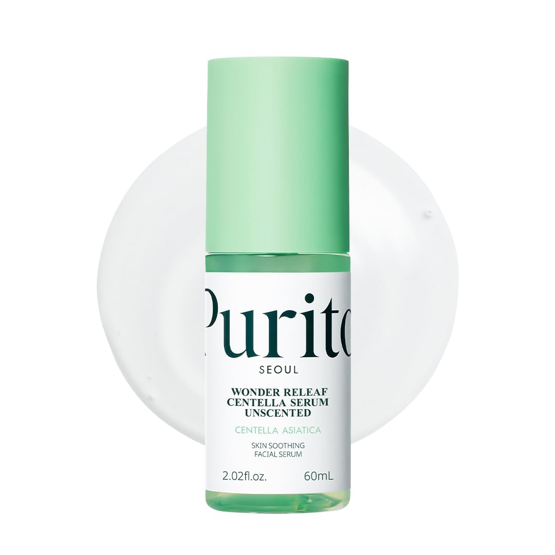 PURITO Centella Unscented Serum, 34,860 ppm Centella, Facial Serum for Sensitive Skin & Acne-Prone Skin, Soothing Serum, Vegan & Cruelty-Free, Korean Skincare, 2 fl.oz / 60ml