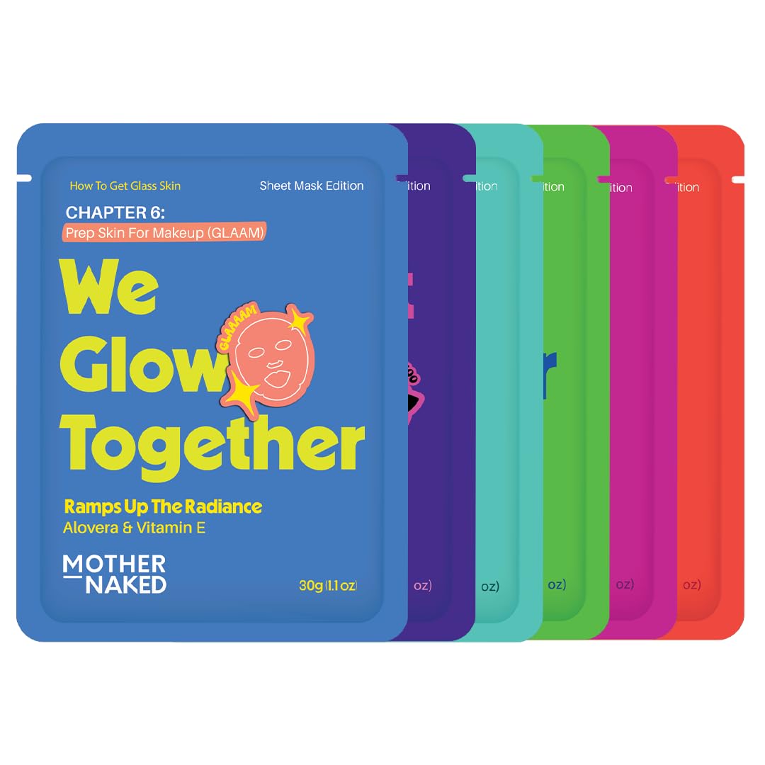 Mother Naked MotherNaked The Glass Skin Sheet Mask Edition | 6-Day Bundle How To Get Glass Skin in 6 days | Bye To Dry | Firm Believer | Let's Get Sheet Faced | Ma Honey Boo | My Perfect Matcha | We Glow Togeteher