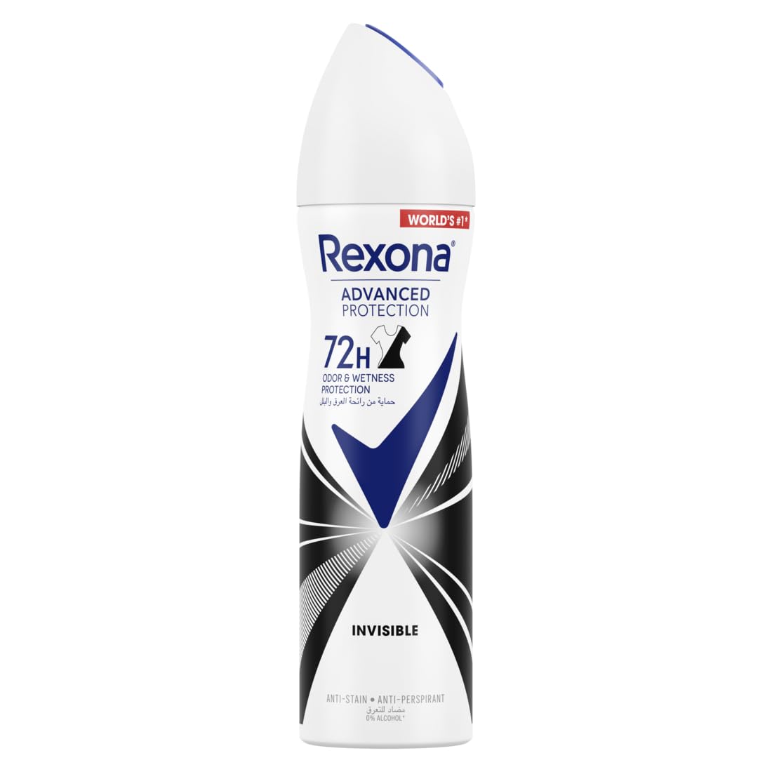 Rexona Women Advanced Protection 72H+ Clear Antiperspirant Deodorant Spray Invisible Dry Black & White 150ML