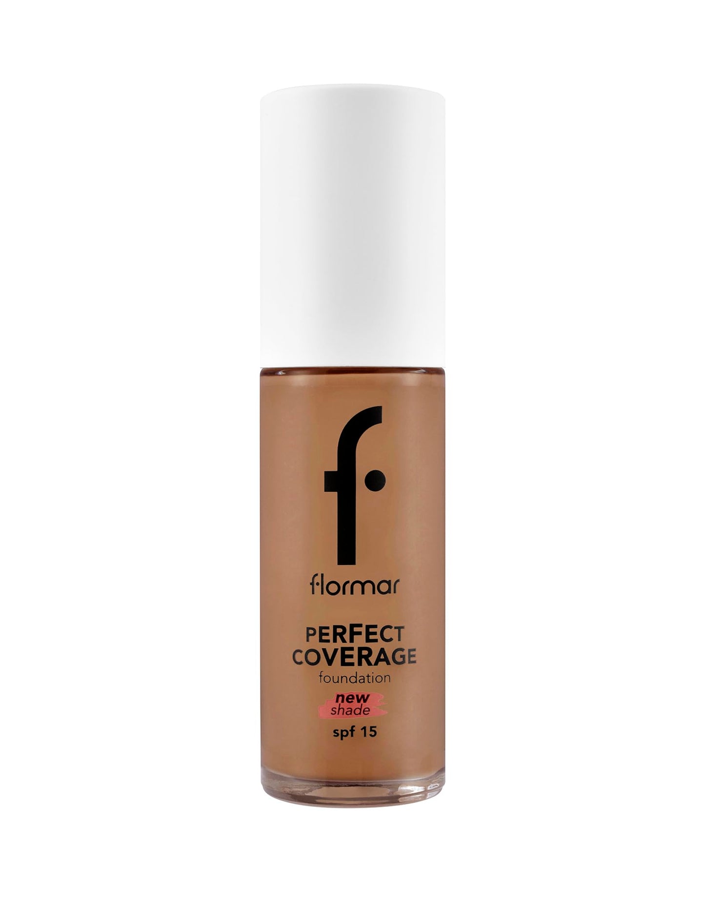 Flormar Perfect Coverage Foundation – 136 Chestnut – Soft Rich Texture, Smooth-Looking Skin, Up to 12H Fresh Wear, SPF 15