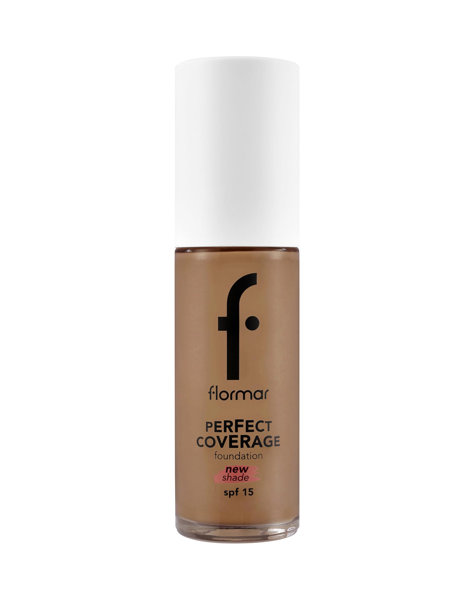 Flormar Perfect Coverage Foundation – 136 Chestnut – Soft Rich Texture, Smooth-Looking Skin, Up to 12H Fresh Wear, SPF 15