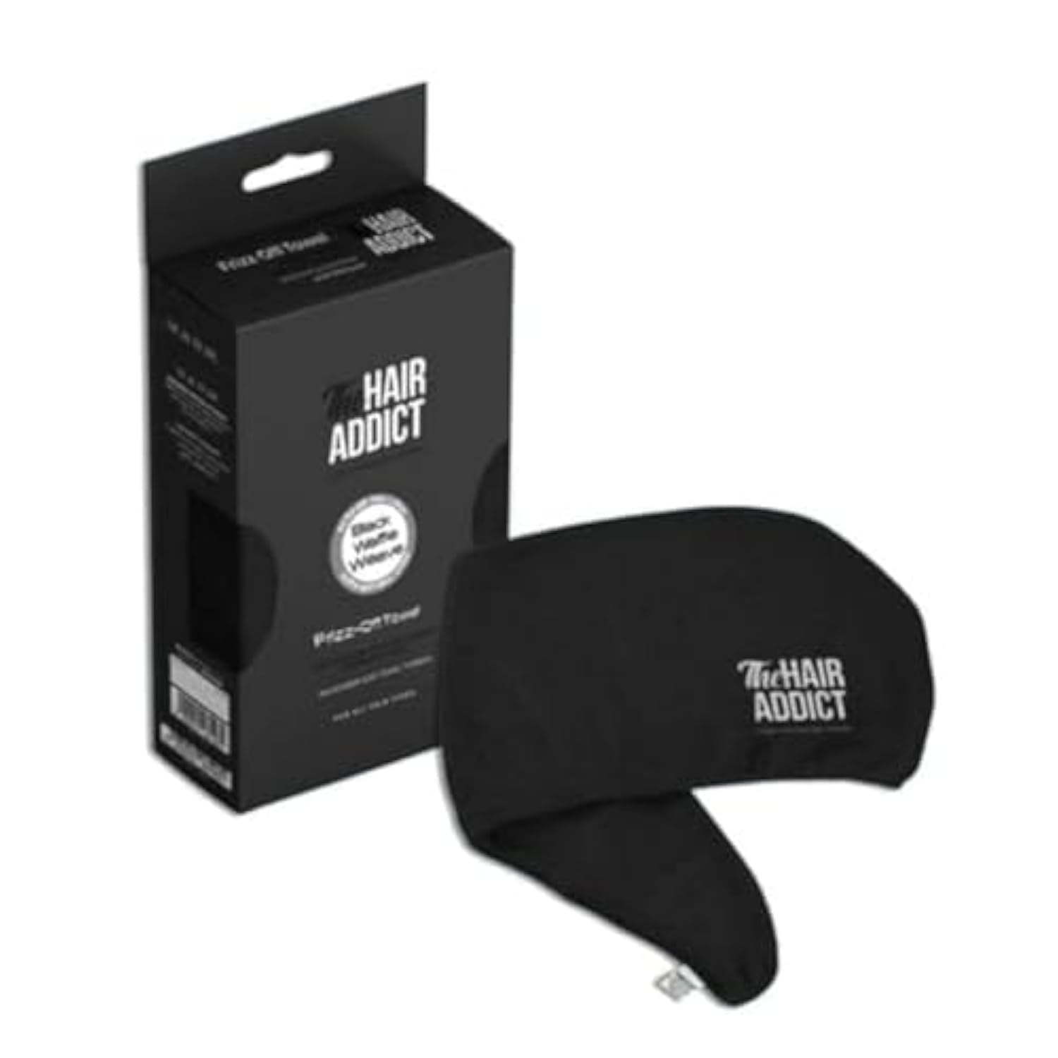 The Hair Addict Frizz Off Towel - Black Waffle Weave-Medium