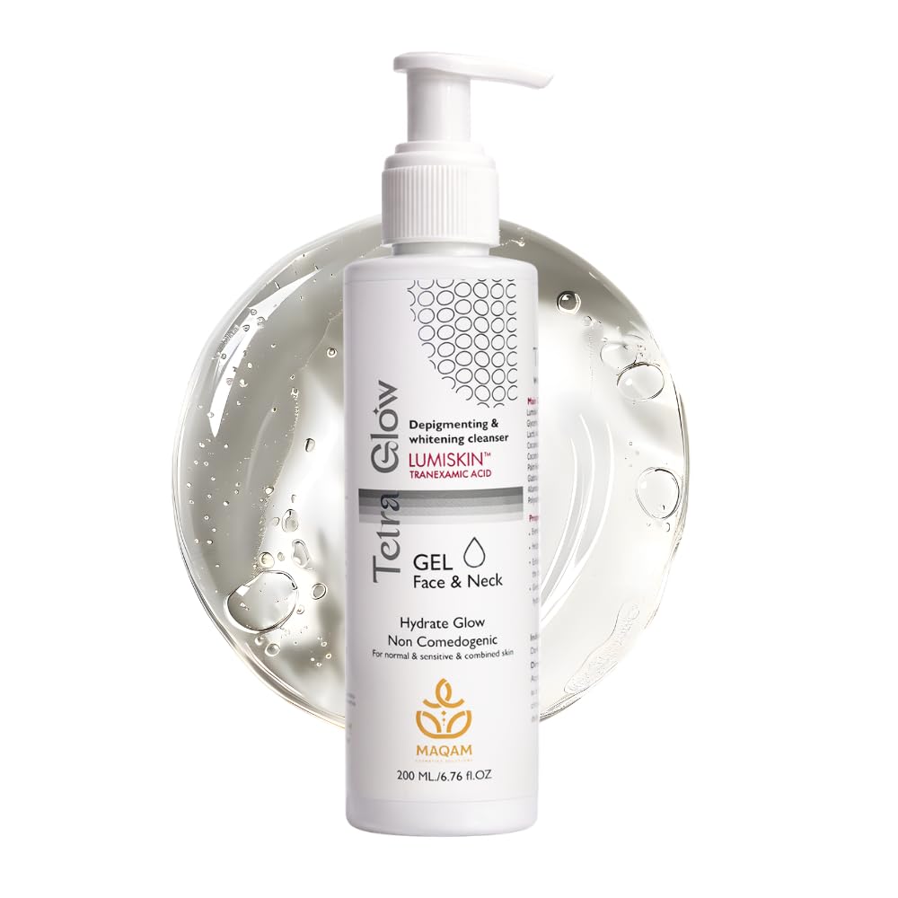 Tetra Glow Face Cleanser gel cleanser with LumiskinTM and Tranexamic acid technology. - Provides your skin with fairness. and evens skin tone,200ml