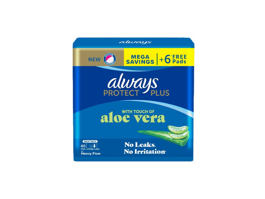 Always Protect Plus Thick Extra Long Pads, 40 Pads