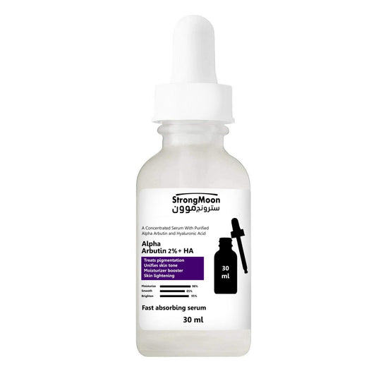 Strong Moon Strongmoon Alpha Arbutin Serum with Hyaluronic Acid 2% for Even Skin Tone and Pigmentation Treatment - 30ml