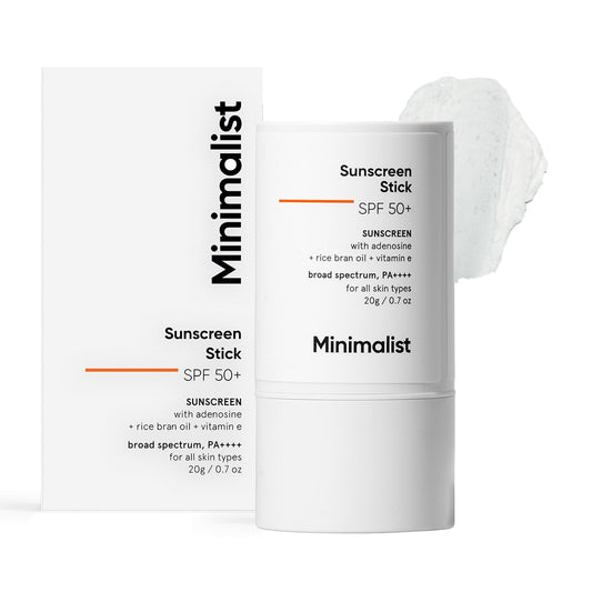 Minimalist Spf 50 Sunscreen Stick With Adenosine, Rice Bran Oil & Vitamin E, Broad Spectrum Pa++++ | For Women & Men | 20Gm All Skin Type