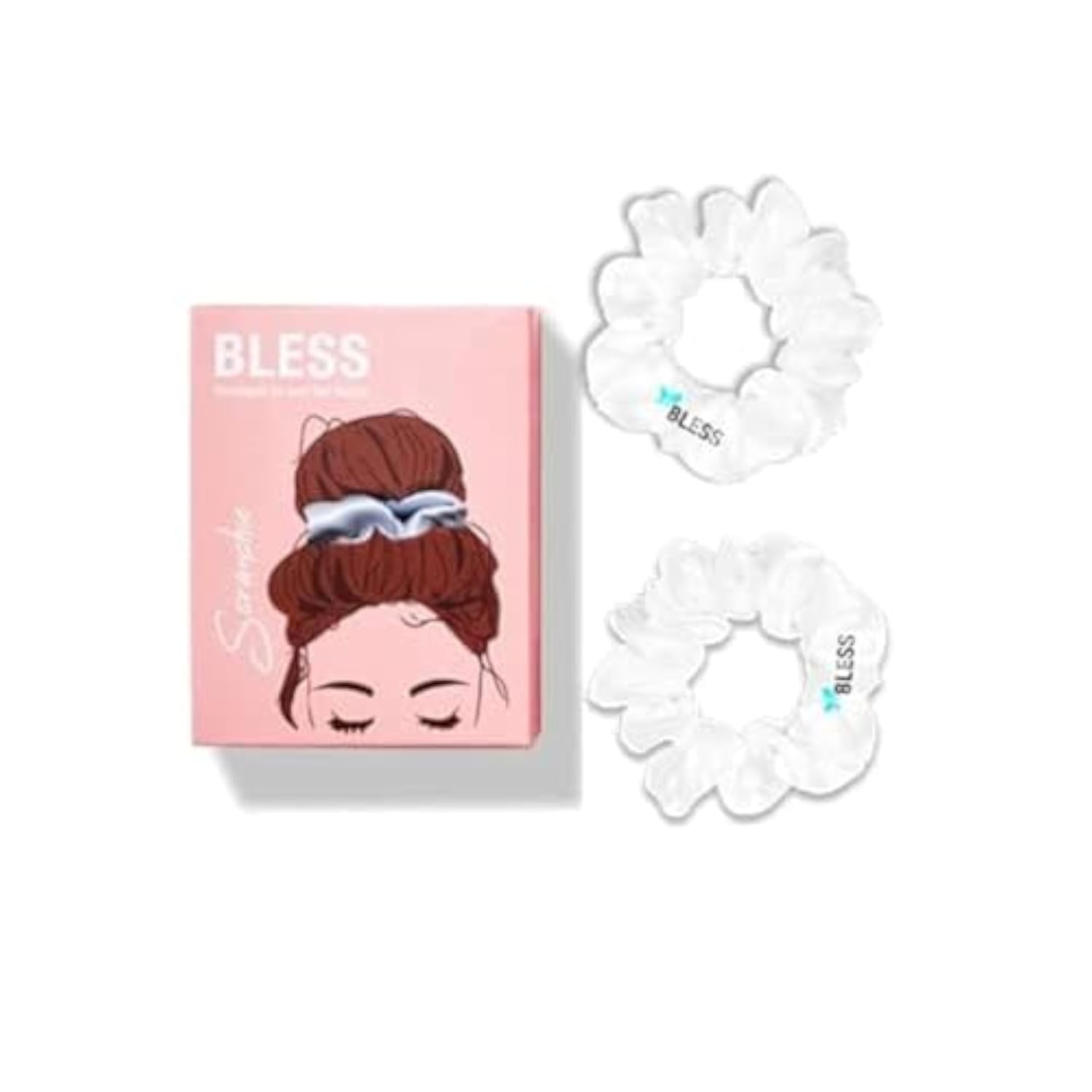 Bless Satin Scrunchies White