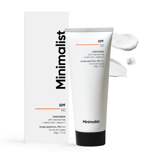 Minimalist Multi Vitamin SPF 50+ PA ++++ Sunscreen For Complete Sun Protection | Oxybenzone & OMC Free | 50 gm