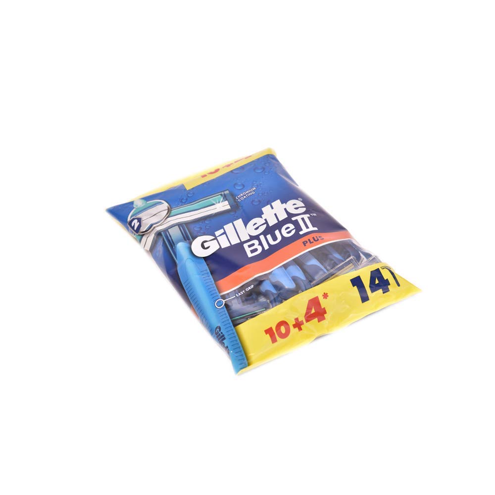 Gillette BLUE II PLUS ROZZER 14pcs 10+4 FREE