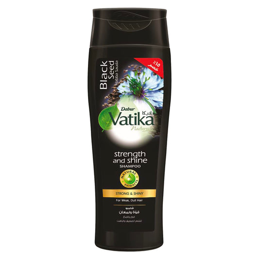 Vatika Naturals Blackseed (Habba Sauda) Shampoo (180mL) + 15 % OFF | Natural Extracts of Blackseed | Promotes Strength and Shine to Weak and Dull Hair