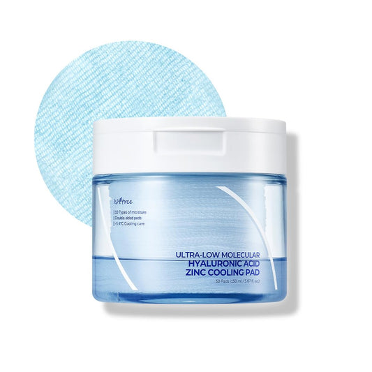 IsNtree Ultra-Low Molecular Hyaluronic Acid Zinc Cooling Toner Pad (60 Pads)