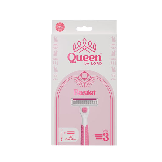 Queen By Lord Bastet Handle Plus 2 Cartridges 3 Blade Razor for Women