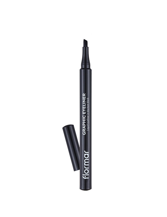 Flormar Graphic Eyeliner, Black, 1 ml, Black.