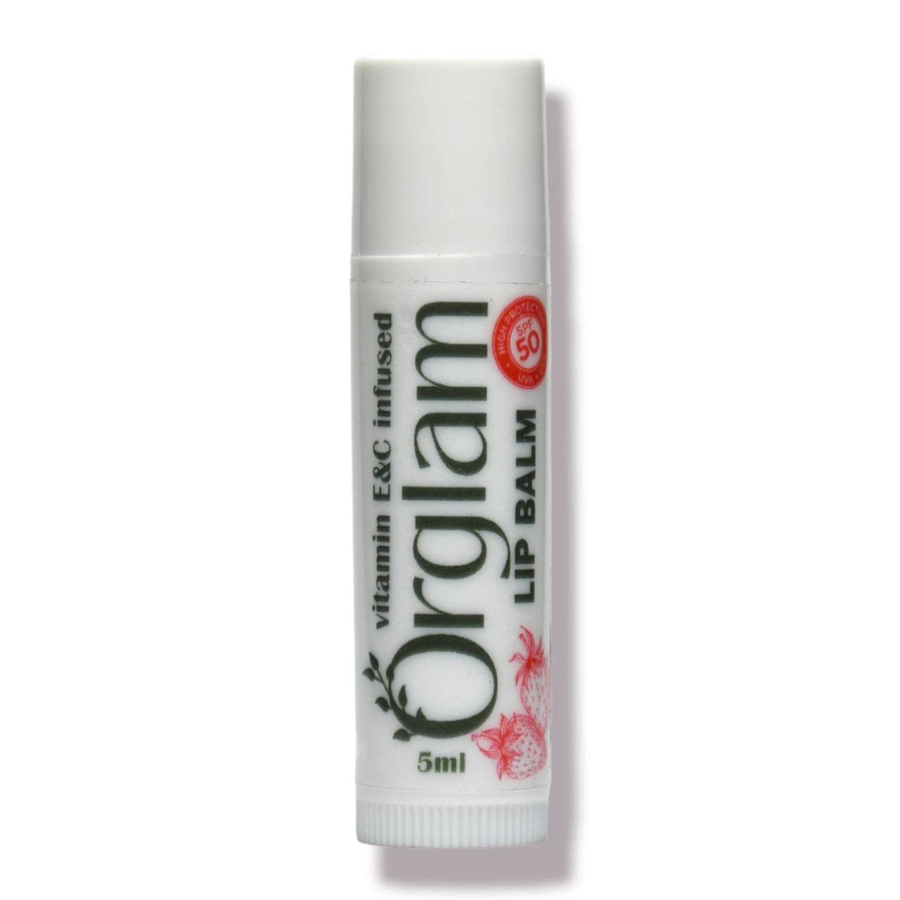 Orglam Strawberry Lip Balm (SPF 50+) (Vitamin E&C infused)