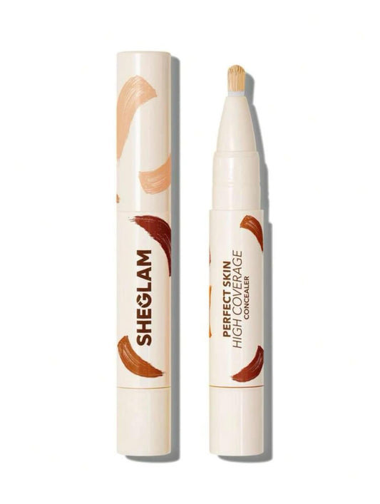 SHEGLAM Perfect Skin High Coverage Concealer - Liquid Concealer Brush Moisturizing Weightless All - Day Hydrate Concealer Makeup (Butter Cream)