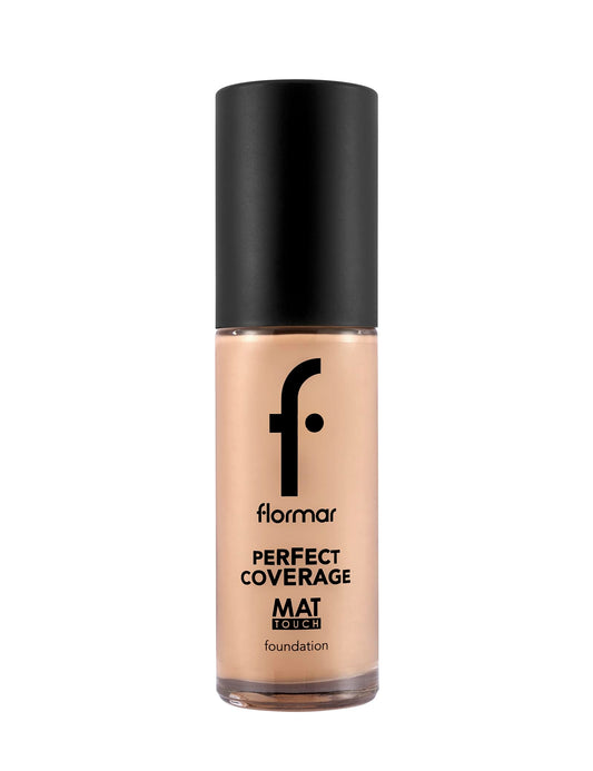 Flormar Perfect Coverage Mat Touch Foundation – 308 Fair Ivory – Matte Finish Foundation, Shine Control, High Coverage Look, Smooth Skin Appearance