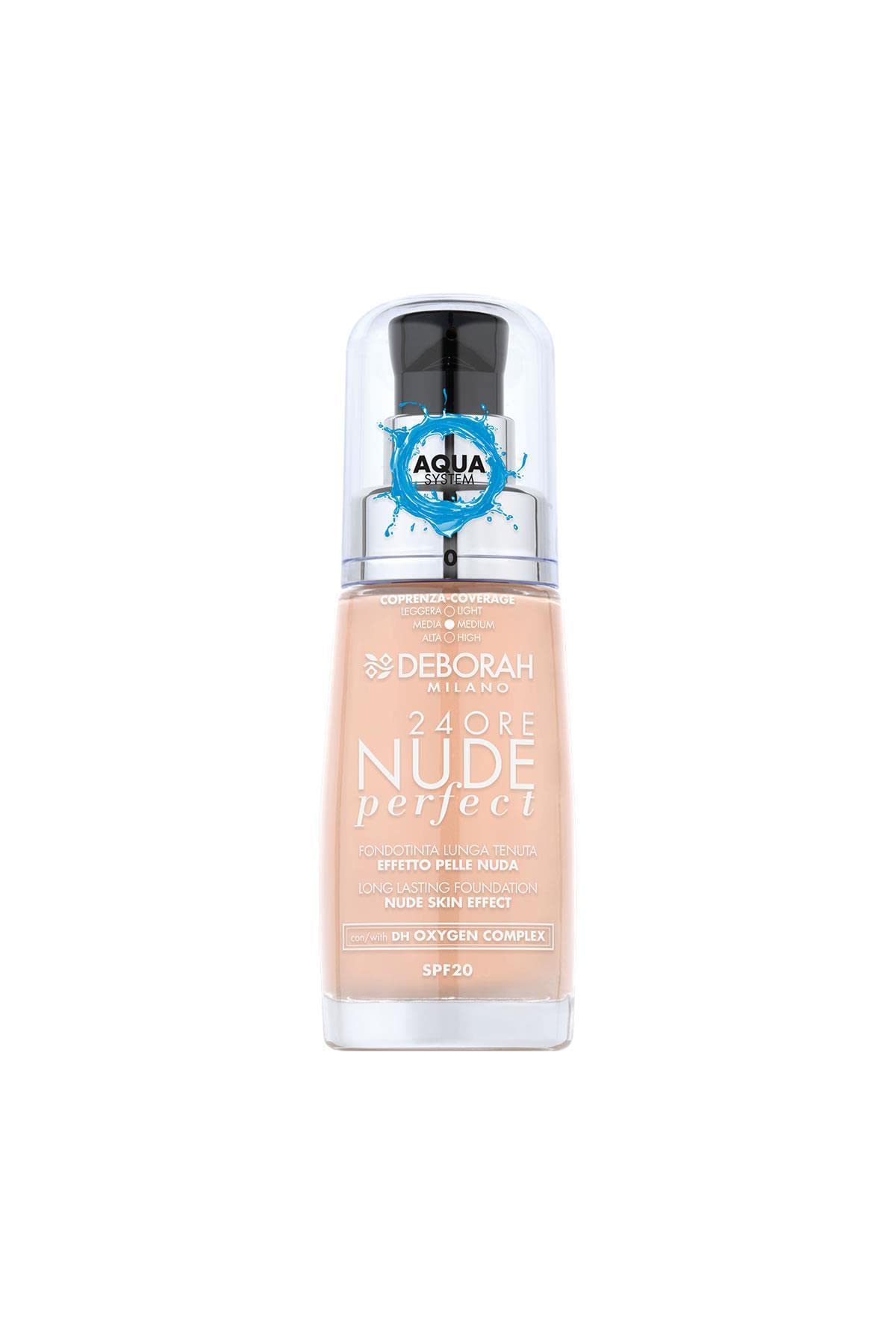 Deborah 24Ore Nude Perfect Foundation 30 Ml, 0-Fair Rose