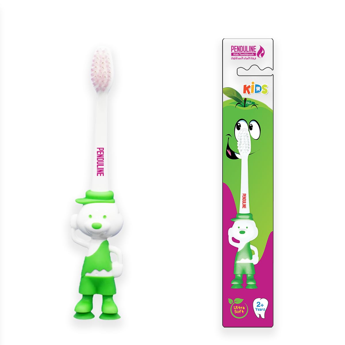 Penduline Kids Toothbrush | Ultra Soft | Green Color | Rubber base | Boy