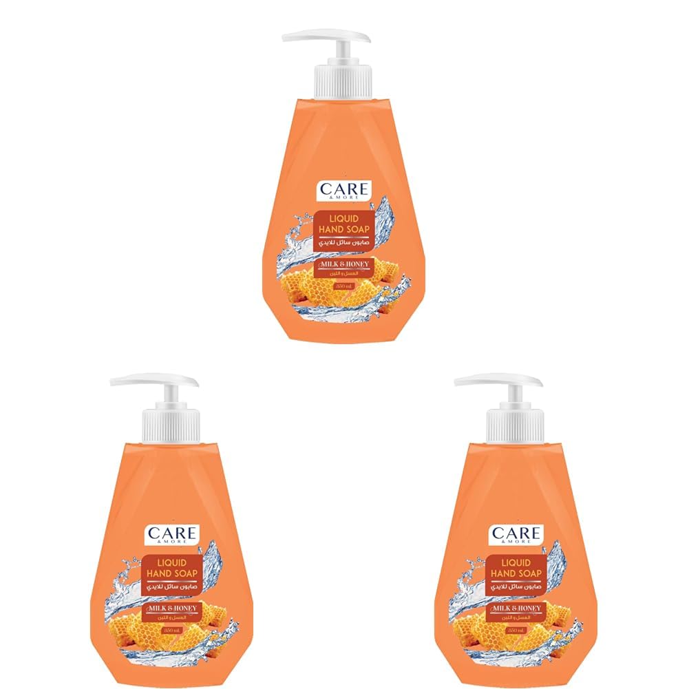 Care More Liquid Hand Soap - Honey And Milk - 350 Ml (Pack of 3)