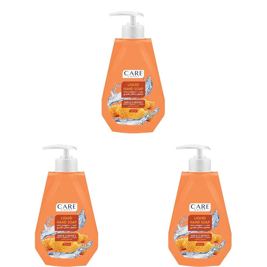 Care More Liquid Hand Soap - Honey And Milk - 350 Ml (Pack of 3)