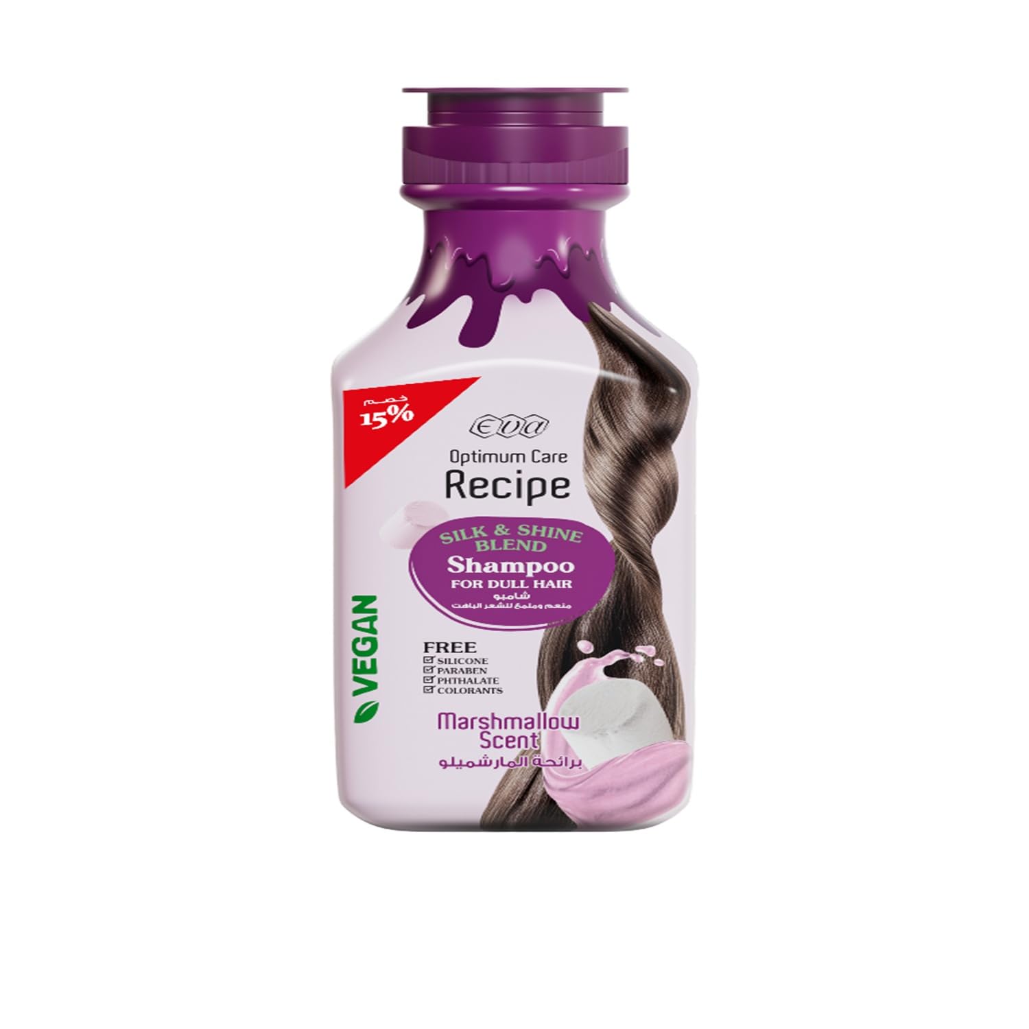 Eva Optimum Care Recipe Silk & Shine Blend Shampoo Marshmallow Scent 350 Ml