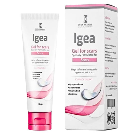 Igea Gel For Scars – 50 GM - Vit E & Panthenol - Aloe vera - Reduces the appearance of scars - Deeply Hydrates & Softens Skin - Body Moisturizer - All Skin Types
