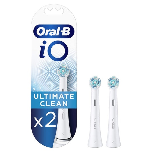 Oral-B Io Rb Cw-2 Ultimate Clean Replacement Brush Heads Refill For Electric Rechargeable, White, Pack Of 2 Count