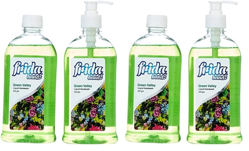 Frida Hands Green Valley Liquid Hand Soap with Pump, 520 gm with Green Valley Liquid Hand Soap Bottle, 520 gm (Pack of 2)
