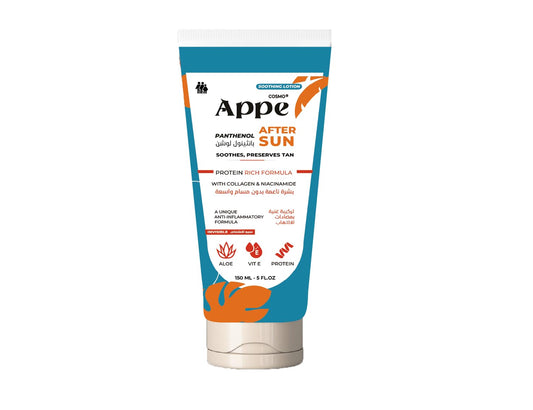 Cosmo APPE After Sun Panthenol Lotion 150ml - Soothing Cooling Relief for Face & Body with Collagen, Niacinamide & Aloe Vera - Preserves Tan, Repairs & Hydrates Sun-Exposed Skin - Invisible Finish