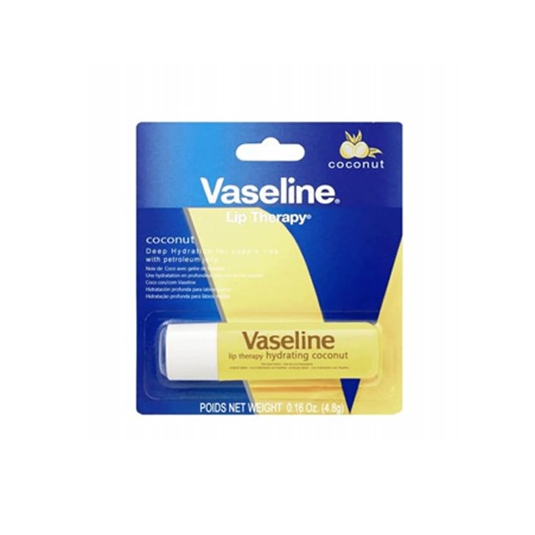 Vaseline Therapy Coconut Lip Balm, Lip Night Treatments, For Dry Lips 4.8G