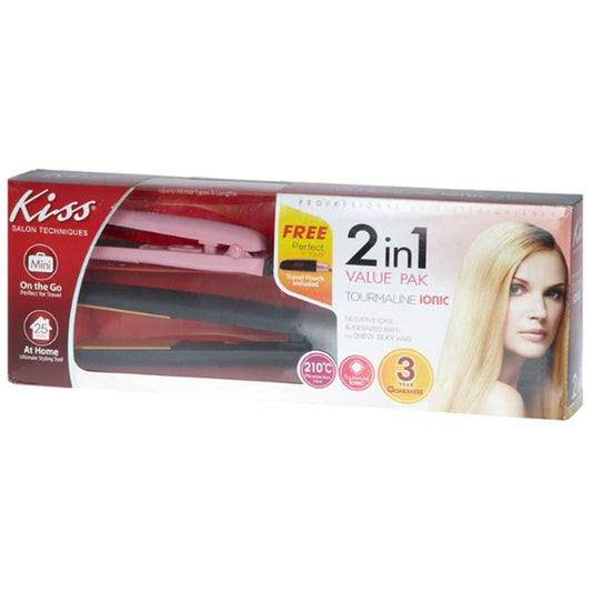 KISS KFI02EU 2in1 Ceramic Tourmaline Hair Straightener