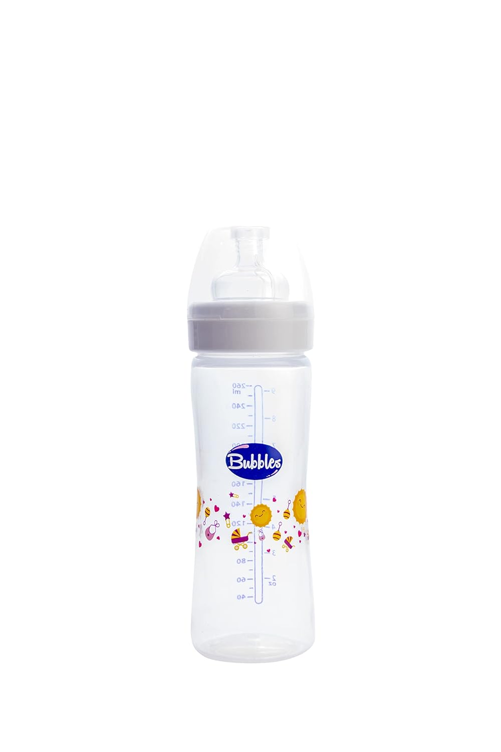 Bubbles Classic feeding bottle without hand 270ml White